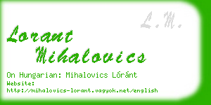 lorant mihalovics business card